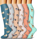 6 Pack Copper Compression Socks for Women and Men Circulation-Best Support for Medical,Running,Nursing,Athletic