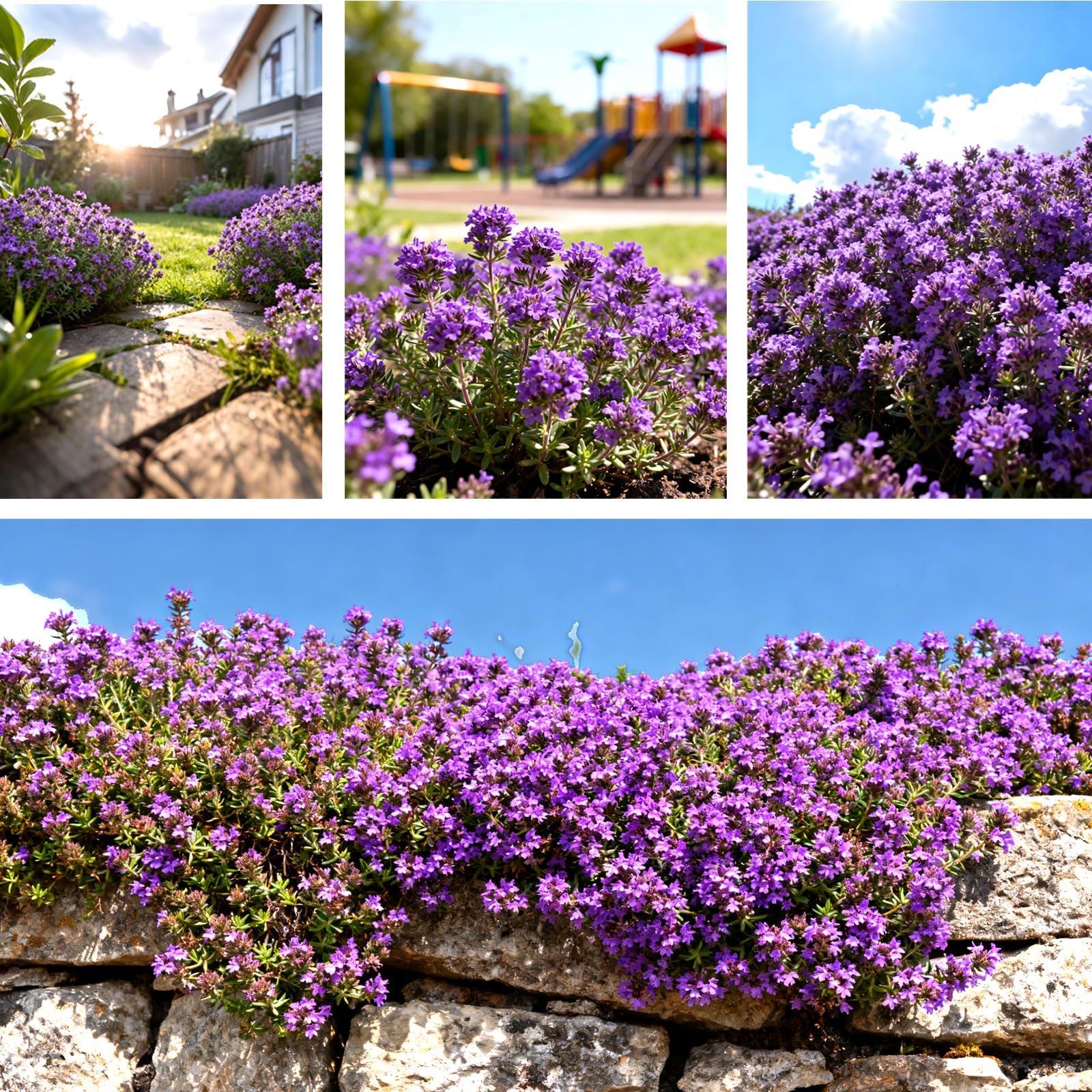 20000+pcs Creeping Thyme Seeds for Planting, Perennial Ground Cover Plants Heirloom Flowers Seeds Fragrant Herb Seeds for Lawns & Paths Garden